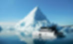 Archipelago yacht powered by e-Motion, in water with icebergs