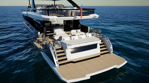 side platforms of the pearl 100 hybrid with e-motion system lifestyle and ocean access